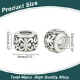 thumbnail image 2 of 40Pcs Antique Silver Beads 8mm Tibetan Metal Round Spacer Beads European Rondelle Loose Beads Alloy Beads for Bracelets Necklaces Jewellery Making Hole: 3.5mm, 2 of 4