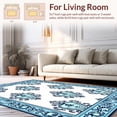 thumbnail image 2 of ODIKA 6'x9' Machine Washable Non-Slip Area Rug, Damask Tapestry Style with Symmetrical Motifs High Traffic Rug with Pad, Blue, 450079, 2 of 8