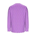 thumbnail image 4 of Yxbdin Plus Size Women Shirts Fashion Graphic Side Slit Shirt Comfy Long Sleeve V Neck Blouses Loose Fit Vacation Casual Tops Purple XXXL, 4 of 5