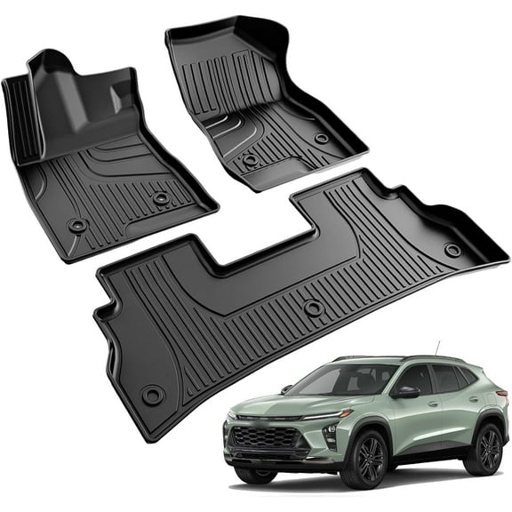 AOMSAZTO Floor Mats Fit for Chevrolet Trax 2024-2025 2026 -All Weather TPE Rubber Automotive Floor Mats - 1st & 2nd Row Car Floor Liners for Chevy Trax,Anti Skid Car Mats -Black