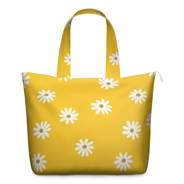 Autumn Wildflower Travel Bag Vintage Daisy Artwork Weekender Tote, , Large Capacity, Adjustable Strap