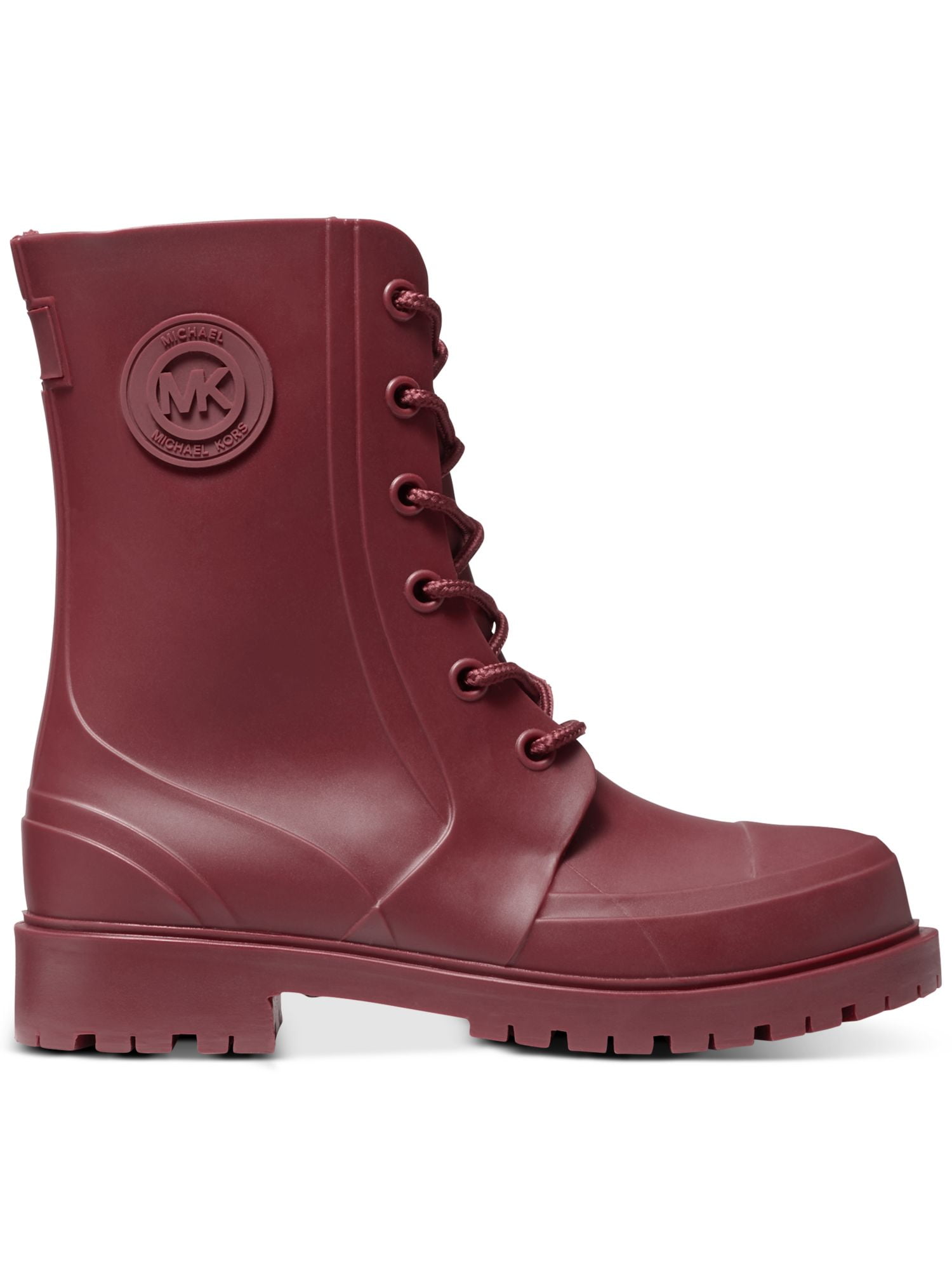 MICHAEL MICHAEL KORS Femmes Bourgogne Mk Logo Resistant a l eau Montaigne Round Toe Dentelle Up Bottes de pluie 7 M in Guinea at GNF 786469 Rating 5