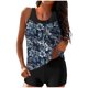 thumbnail image 2 of Trajes de baño tankini para mujer Trajes de baño de dos piezas con espalda de tiras y estampado conservador informal para mujer Traje de baño de dos piezas para mujer, 2 of 5