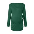 thumbnail image 1 of PENGXIANG T-Shirt de Maternité pour Femmes, Ourlet Régulier, Décontracté, Manches Longues, Col Rond, Basique, T-Shirt d'Allaitement, Haut, Ceinture, Allaitement, 1 of 5