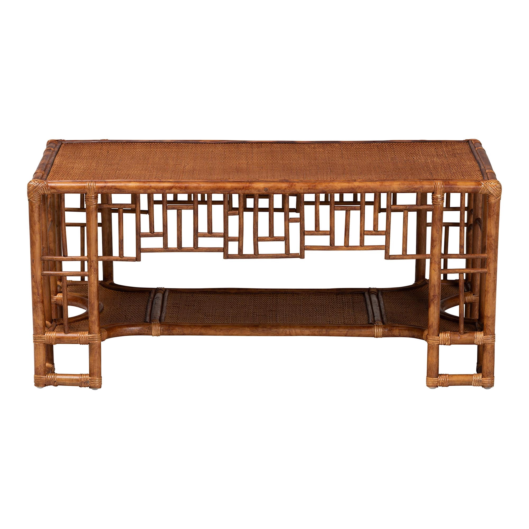 bali & pari Tahlia Boho Coffee Table, Marbled Tortoise Brown