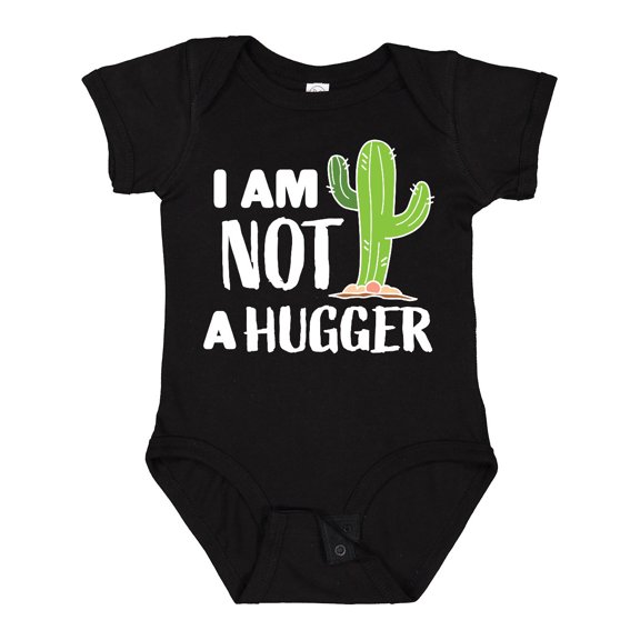 Inktastic I am Not a Hugger with Cactus Boys or Girls Baby Bodysuit