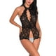 thumbnail image 5 of Lencería de mujer Mono de encaje sexy Ropa de dormir Body Ropa interior hueca, S, Negro Speravity XX000097-02, 5 of 7