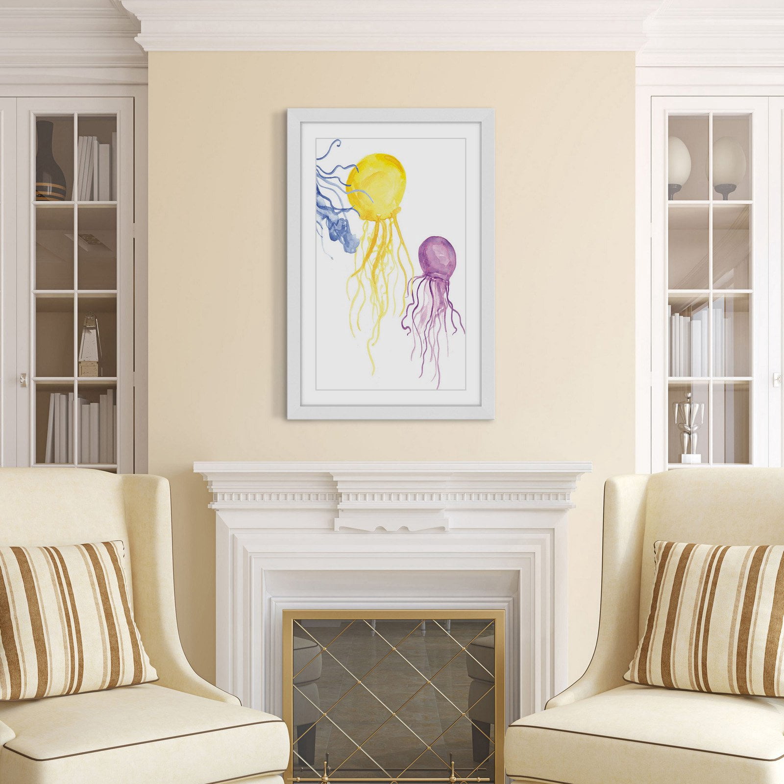 Marmont Hill "Jellyfish 2" by Diana Alcala Framed Painting Print