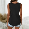 thumbnail image 4 of Women's Summer Cotton Linen Sleeveless Button Down Pleated Tank Tops Dressy Casual Work Blouses Black S, 4 of 4