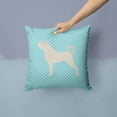 thumbnail image 2 of Anatolian Shepherd Checkerboard Blue Fabric Decorative Pillow, 2 of 4