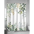 thumbnail image 5 of Eucalyptus Leaf Shower Curtain, Green Plant Country Farm Waterproof Shower Curtain Set with 12 Hooks Lightweight Washable Fabric Shower Curtains for Bathroom 72x84 Inches, 5 of 6