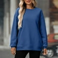 thumbnail image 2 of Mlzmgr Sweatshirts for Women Long Sleeve Crew Neck Casual Sports Womens Athletic Tops with Pockets Daily Wear Solid Color, 2 of 8