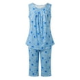 thumbnail image 5 of Ydojg Cute Pajamas Set For Women Sleepwear Soft Sleeveless Tank Top Capri Pants With Pocket Loungewear Sets Pajamas Sets Sky Blue S, 5 of 8