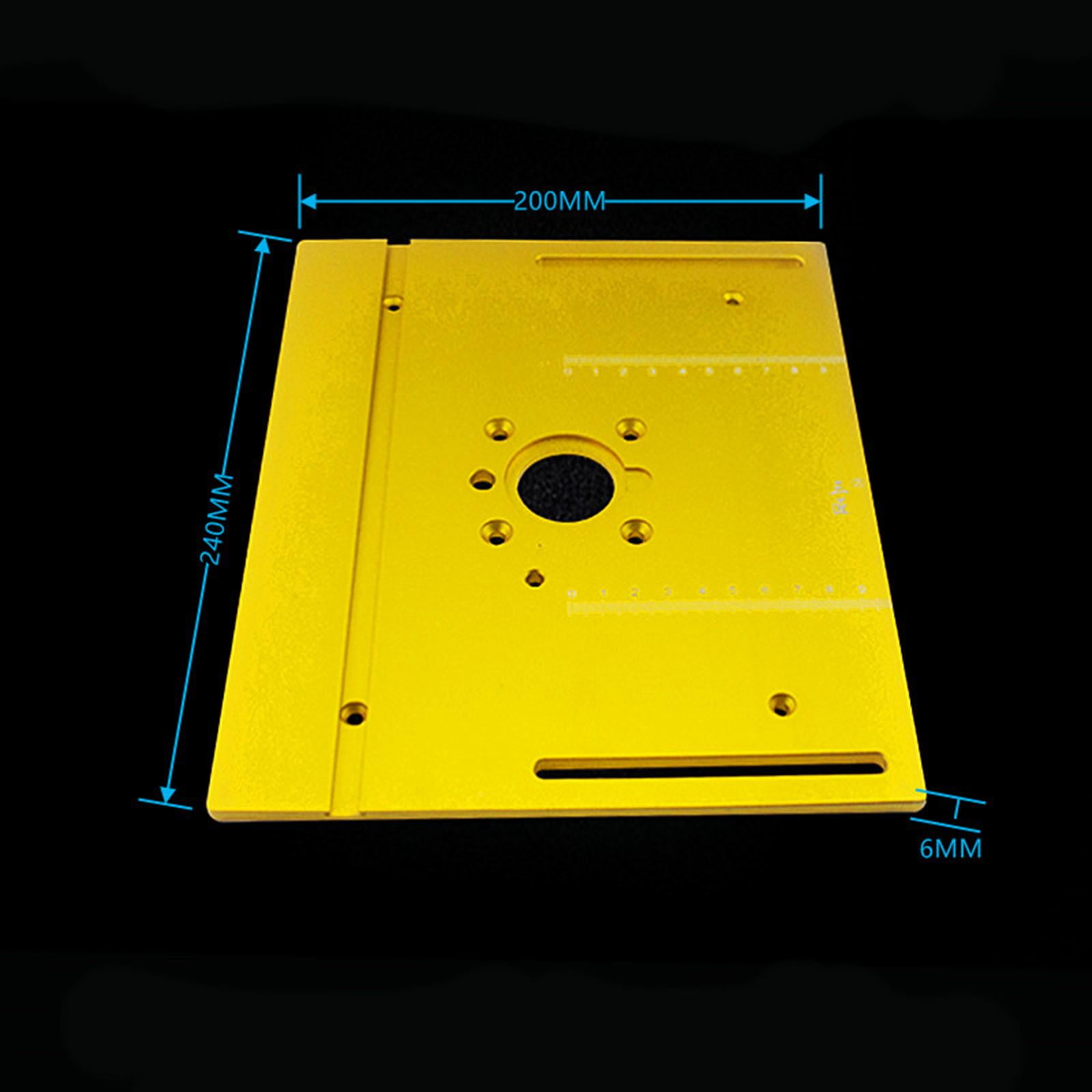 Aluminum Router Table Insert Plate Router Circular Table Saw Woodworking Workbench , Golden