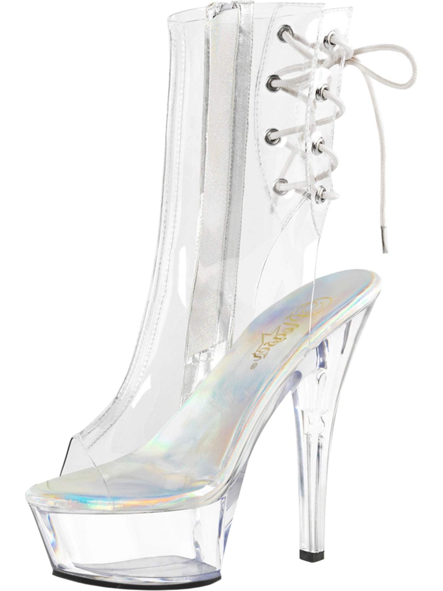 clear open toe booties