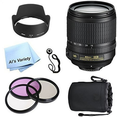 Image of Nikon AF-S DX NIKKOR 18-105mm f/3.5-5.6G ED VR Digital SLR Camera Lens Premium Lens Bundle