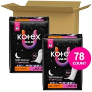 Kotex Overnight Maxi Period Pads, 39 Count