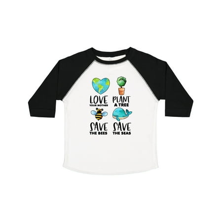 

Inktastic Earth Day Plant a Tree Save the Bees Save the Seas Love Your Mother Earth Gift Toddler Boy or Toddler Girl T-Shirt