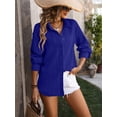thumbnail image 7 of Spring And Summer Women's Wavy Texture Loose Fashion Shirt, 7 of 7