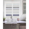 thumbnail image 2 of Window Privacy Film Navy Blue Stripes Stained Glass Window Film Decorative Sun Block Window Cover Grey White Geometric Country Line Window Clings Static Adhesive Sticker for Bathroom 17.7"x39.3", 2 of 7