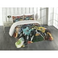 thumbnail image 2 of Ambesonne Music Quilted Coverlet 3 Pcs, Collage Instrument Joyful, Queen Size, Multicolor, 2 of 4