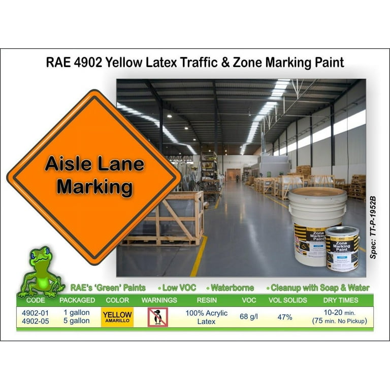 Rae Traffic Zone Marking Paint,1 gal,Yellow 4902-01 Rae Traffic Zone Marking Paint,1 gal,Yellow 4902-01