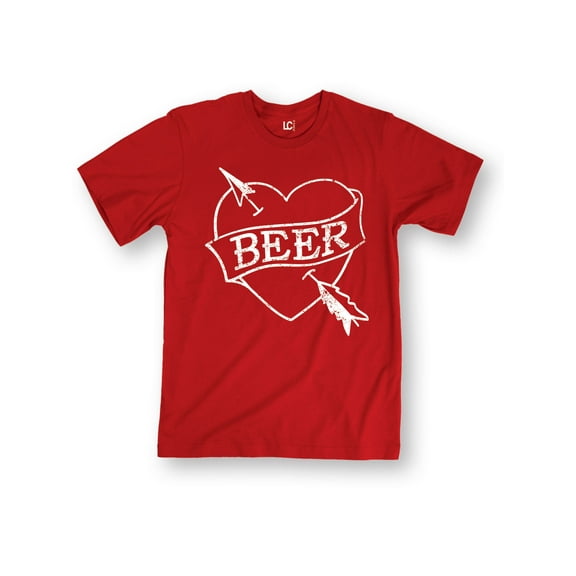 Instant Message - Beer Is My Valentine - Men's Short Sleeve Graphic T-Shirt