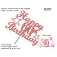 thumbnail image 3 of 60 Birthday Cake Topper Rose Gold Glitter, 60th Party Decoration Ideas, Sturdy Doubled Sided Glitter, Acrylic Stick. Made in USA, 3 of 4
