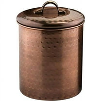 NuSteel Hammered Antique Copper 1 QT Stainless Steel Canister, Beautiful Food Storage Container for Kitchen Counter, Tea, Sugar, Coffee, Caddy, Flour Canister with Rubber seal lid,TG-1843AC-1