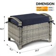 thumbnail image 2 of Ktaxon 2Pcs Patio Ratten Ottomans, Outdoor Wicker Footstool with Removable Cushions, Footstool Seating for Balcony,  Porch (Brown & Beige), 2 of 7