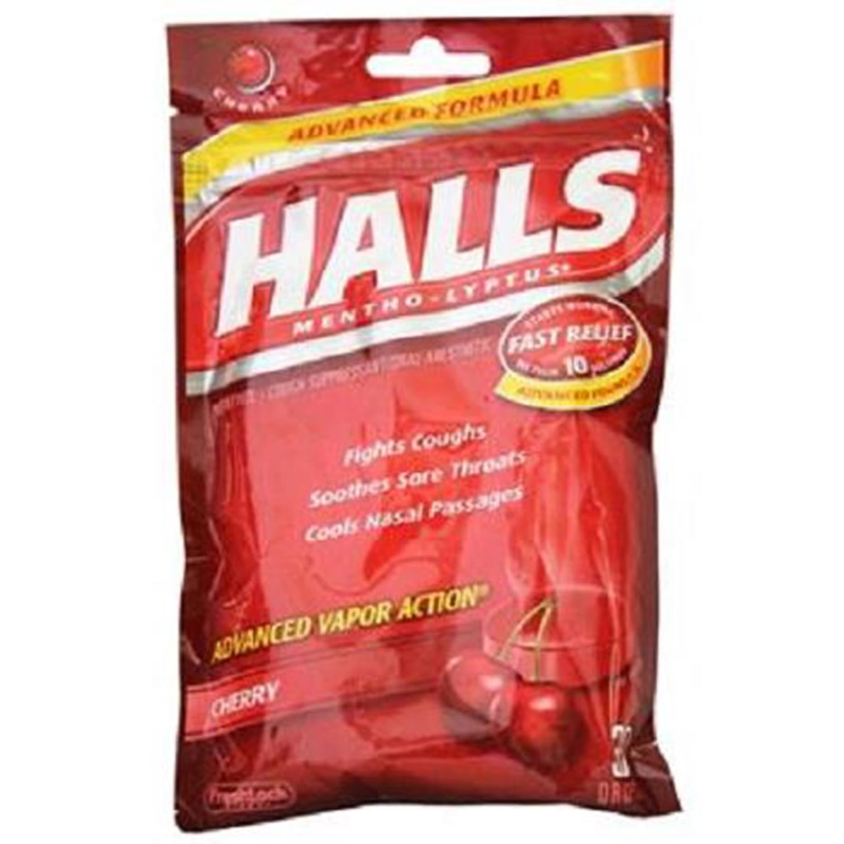 Product Of Halls, Cherry Bag, Count 1 Cough Drops / Grab Varieties