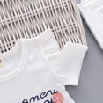thumbnail image 4 of Mifsaly Toddler Girls 2 Piece Summer Outfits Cold Shoulder Short Sleeve Graphic T-Shirts with Appliques and Floral Shorts, 4 of 8