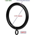 thumbnail image 3 of Curtain Ring Metal 28-Pcs 1.75 Inch Inner Diameter with Eyelets Fit Up to 1.5 Inch Rod Large Wire Diameter (Black-28pcs), 3 of 5