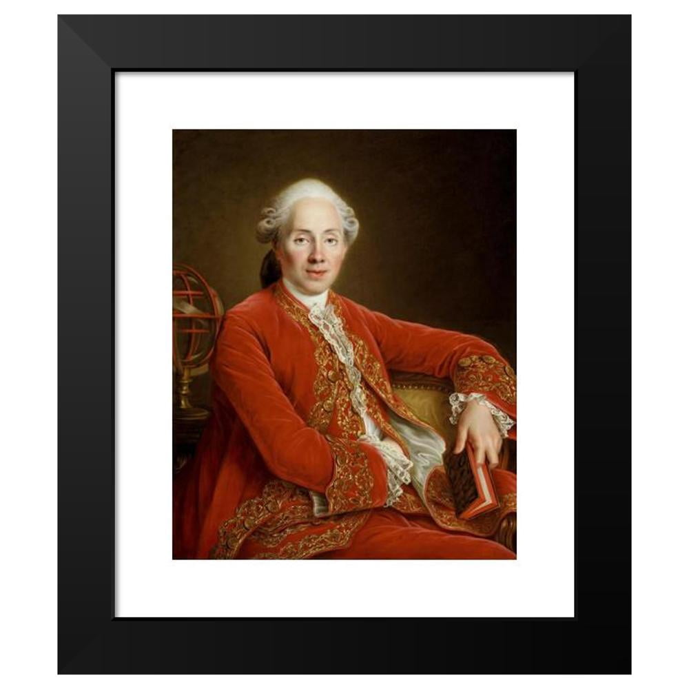 François-Hubert Drouais 20x24 Black Modern Framed Museum Art Print Titled - Mr. Denis-Paul Le Pot De La Fontaine (1772)