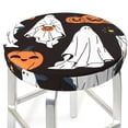 thumbnail image 3 of Lsque Halloween Ghosts And Pumpkins Pattern Round Bar chair cushion covers Velvet Fabric Premium Comfort Protects from Scratches and Stains for 14-17 Inch Chair-13 inch, 3 of 7