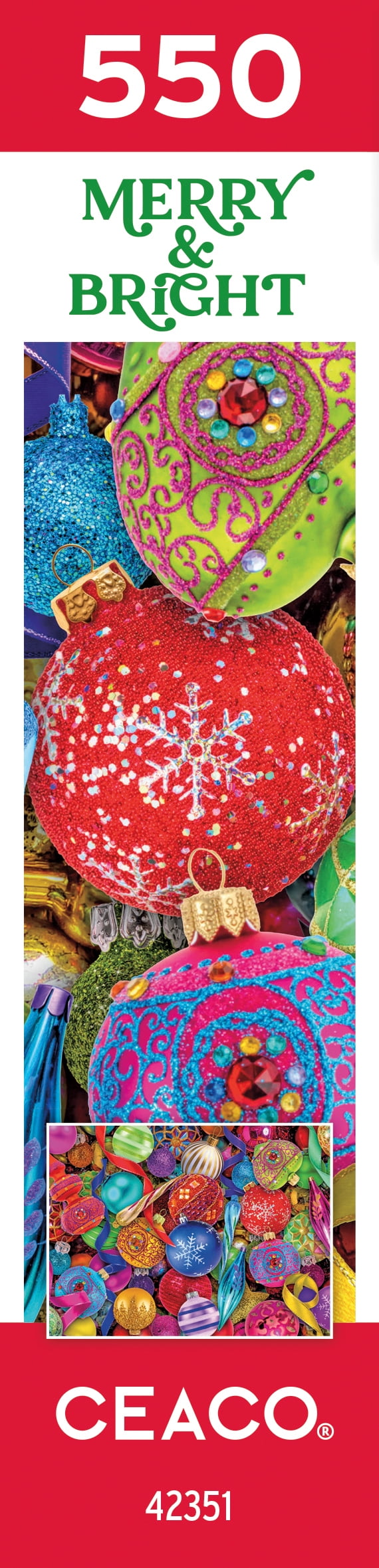 Ceaco - Merry and Bright Christmas - Ornaments - 550 Piece Jigsaw Puzzle