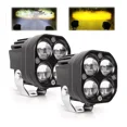 thumbnail image 1 of Par Faros De Lupa Bicolor Spot Luz Antiniebla Para Auto Moto, 1 of 7