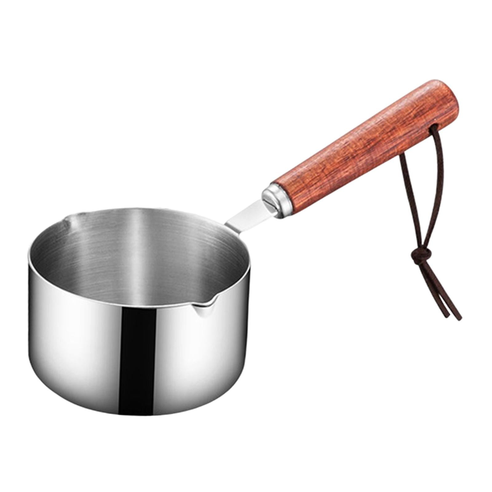 Stainless Steel Mini Soup Pot with Long Handle Condiment Sauce Pan