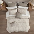 thumbnail image 3 of Madison Park King Size 12 Piece Jacquard Comforter Set with Bed Sheets Khaki,Bed in a Bag,All Season Bed Set,Cozy and Lightweight, 3 of 10
