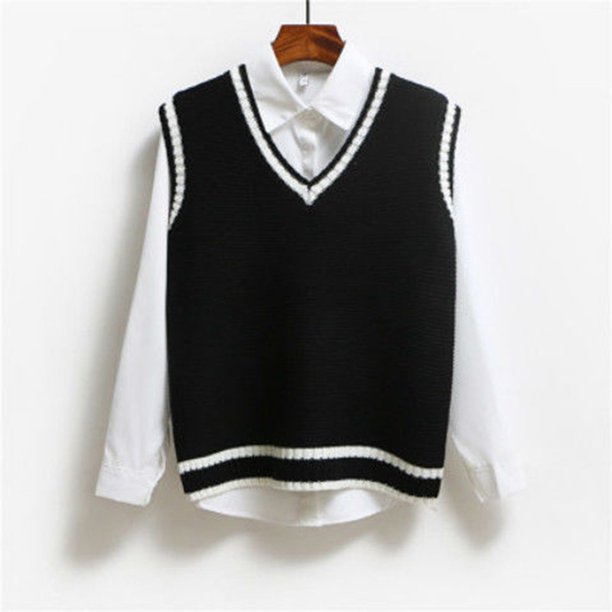 Puntoco-suéter de punto para mujer, ropa de calle, chaleco de moda, tops con cuello en V, suéter tejido a cuadros Argyle, liquidación de Navidad Puntoco Puntoco-3723