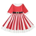 thumbnail image 4 of Adeawade Teen Girl Dresses Christmas Long Sleeve Dress Stripe Prints Crewneck Flowy Xmas Dresses Fashion Playsuit Size 11-12 Years A, 4 of 4