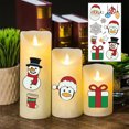thumbnail image 4 of Xihbxyly Ofertas Relámpago de Hoy Pegatinas En Agua Forma de Muñeco de Nieve y Vela Navideña, Temáticas En Actividad, Decoración En Velas de Humor, Pegatinas En Agua Ultralivianas, Pegatinas Luminosa, 4 of 6