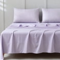 thumbnail image 4 of Jessy Home Bed Sheets Set 4 Piece King Sheet Set Light Purple Microfiber Fitted Sheet, Flat Sheet & 2 Pillowcases Bedding Set, 4 of 11