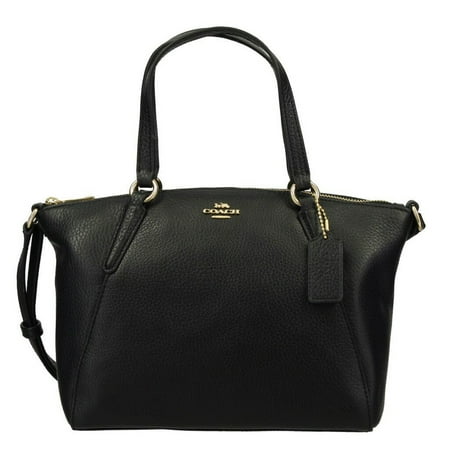 Black Quilted Leather Mini - COACH Womens Mini KELSEY Satchel Crossbody Leather Handbag