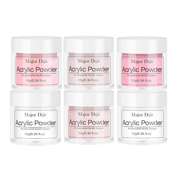 DOUBORQ 6-Color Nail Crystal Powder Set for Long-Lasting Shine, 10g Each, Compatible with UV Glue, Ideal for Professional or DIY Nail Art