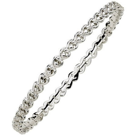 Sterling Silver Stackable Expressions Carved Slip-on Bangle