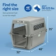 thumbnail image 4 of Petmate Sky Kennel for Dogs, IATA Approved, Plastic Travel Carrier, Gray, For Dogs 90-125 lbs, Jumbo Extra Extra Large, 48" x 32" x 48", 4 of 11