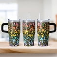 thumbnail image 2 of Double Wall Boho Cup 20oz with Lid & Straw - Stainless Steel Vacuum Insulated Travel Tumbler, Leakproof Thermal Coffee Mug, 2 of 5