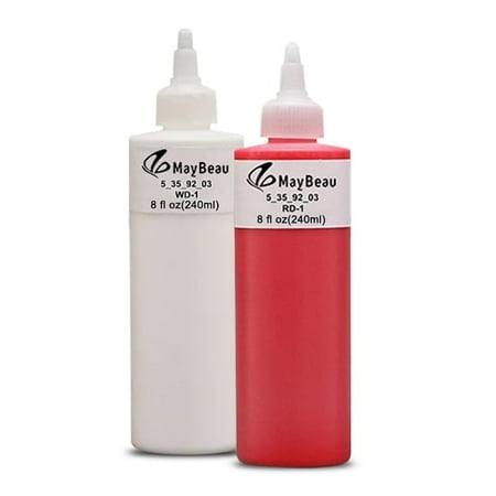 Maybeau 240ml*2 Bottle Tattoo Ink Color Tattoo Pigments Body Tattoo Supplies-White&Red