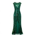 thumbnail image 4 of Vestido largo ajustado con dobladillo de cola de pez y lentejuelas para fiestas de noche, reuniones anuales, banquetes de alta gama, vestido de cóctel, 4 of 5